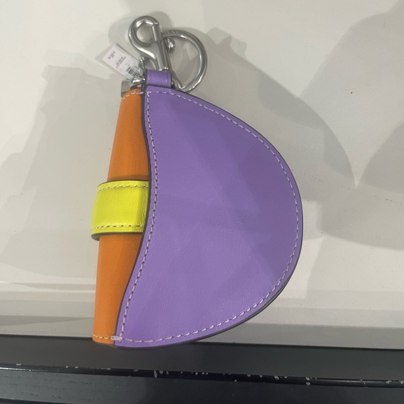 NWT Coach Outlet Mini Saddle Bag Charm In Colorblock - Picture 4 of 4